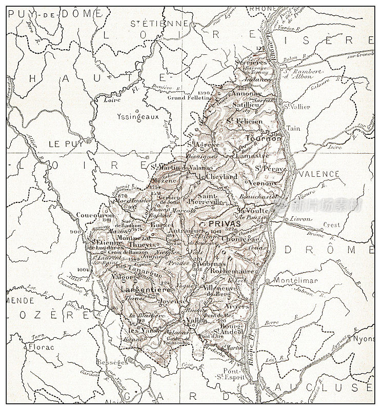 古法国地图Ardèche (département)
